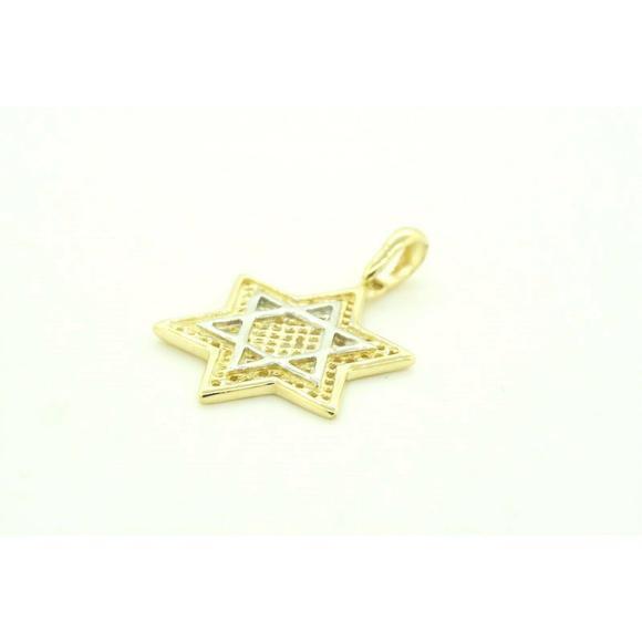 14k Yellow Gold Estate Sale Religious Star of David Pendant Unisex Gift